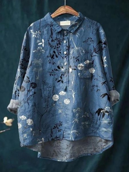 Lila | Bluza s cvjetnim uzorkom