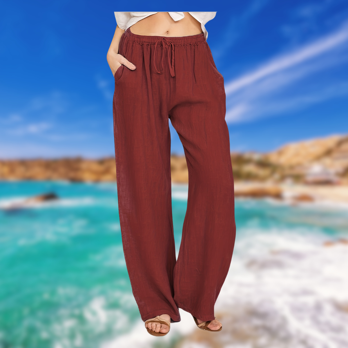 BALI™ | Ženske hlače od pamuka i lana | 1+1 Besplatno