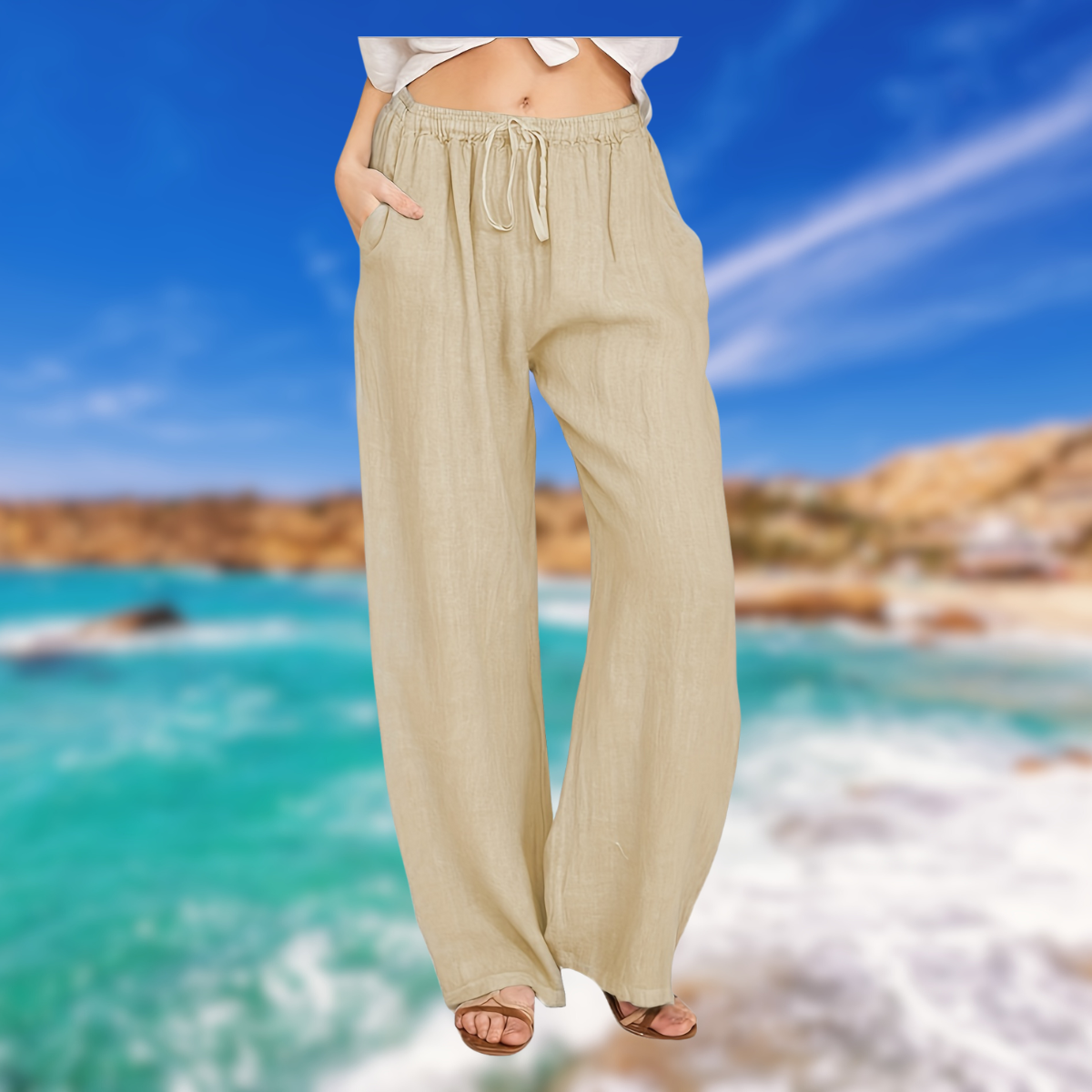 BALI™ | Ženske hlače od pamuka i lana | 1+1 Besplatno