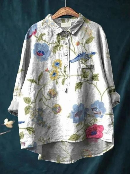 Lila | Bluza s cvjetnim uzorkom