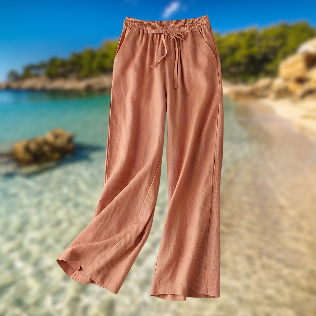 Capri™ | Ženske hlače od lana i pamuka | 1+1 Besplatno