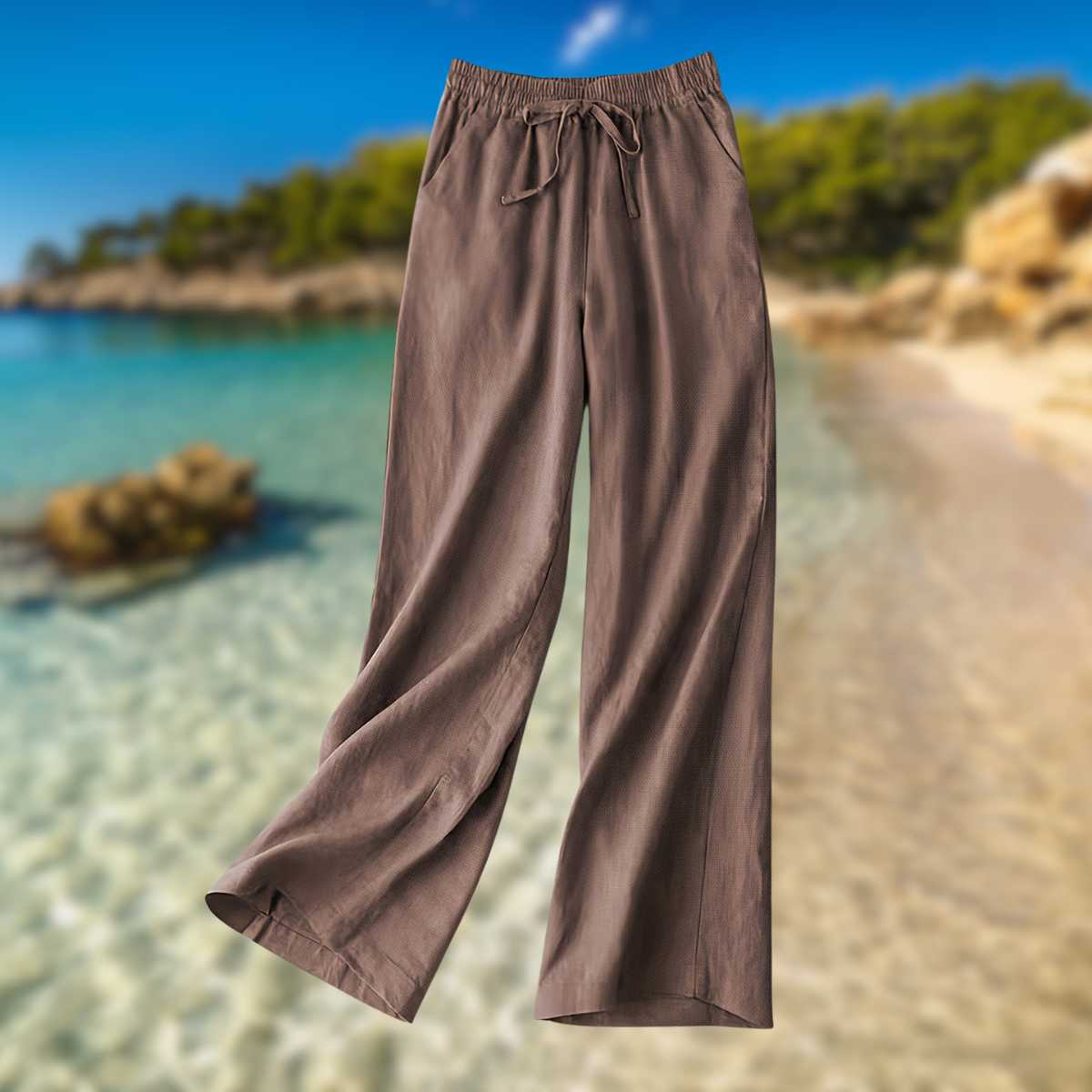 Capri™ | Ženske hlače od lana i pamuka | 1+1 Besplatno