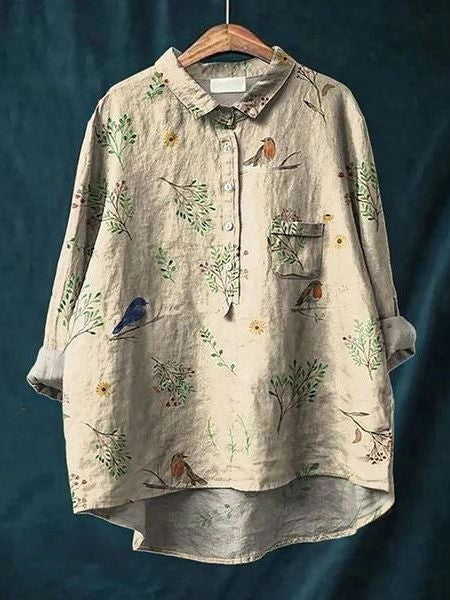Lila | Bluza s cvjetnim uzorkom