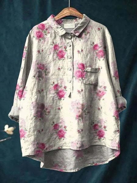 Lila | Bluza s cvjetnim uzorkom
