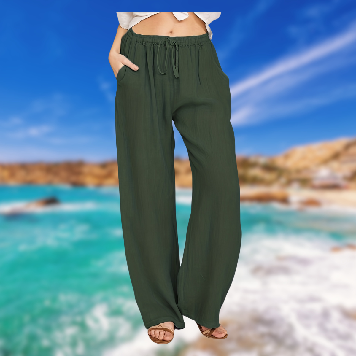BALI™ | Ženske hlače od pamuka i lana | 1+1 Besplatno