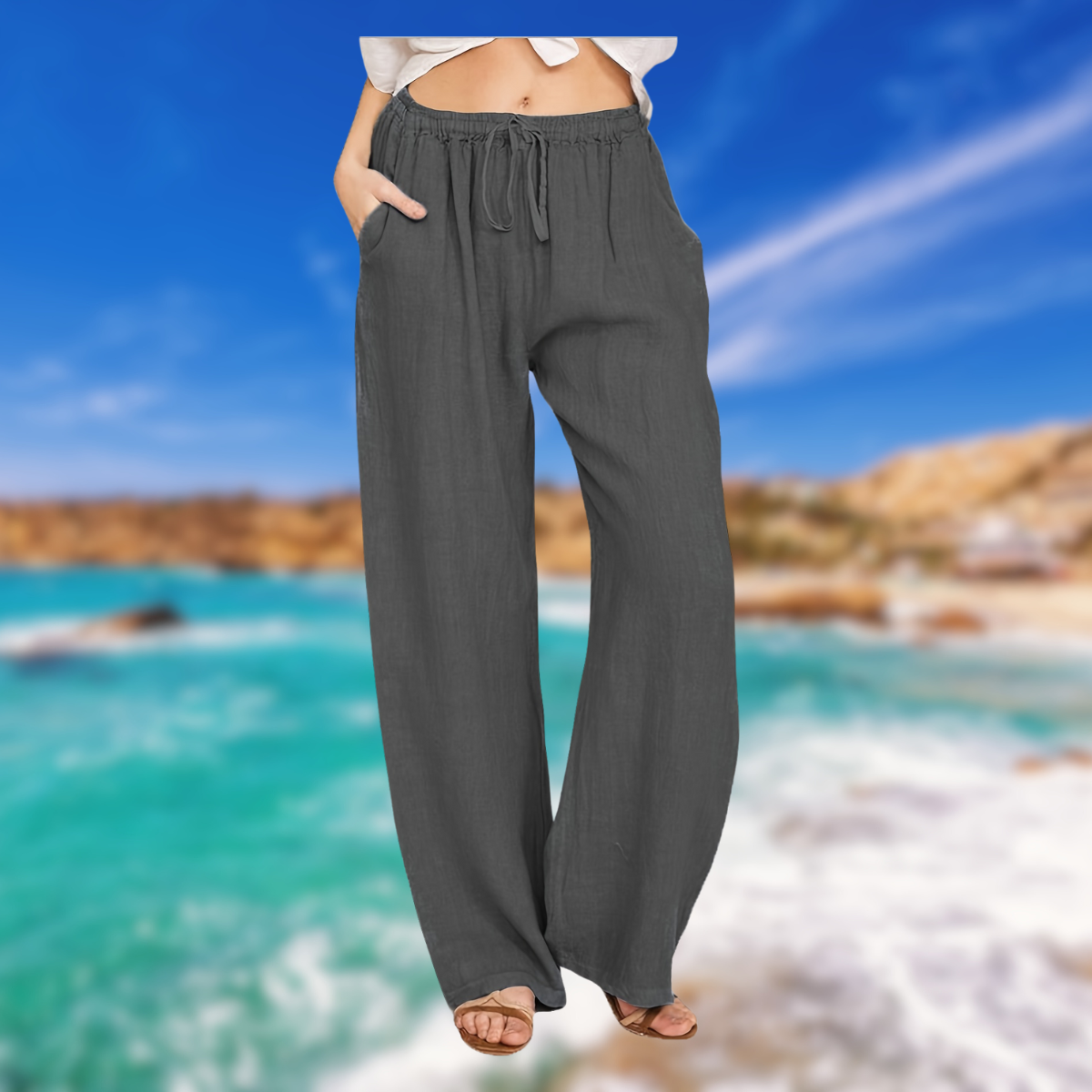 BALI™ | Ženske hlače od pamuka i lana | 1+1 Besplatno