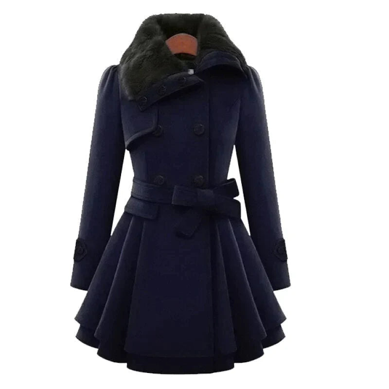 Yena | Sikkes trench coat s veganskim krznom
