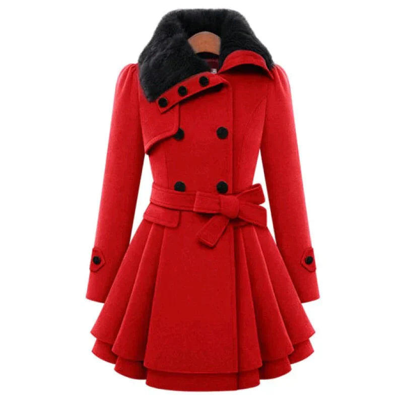 Yena | Sikkes trench coat s veganskim krznom