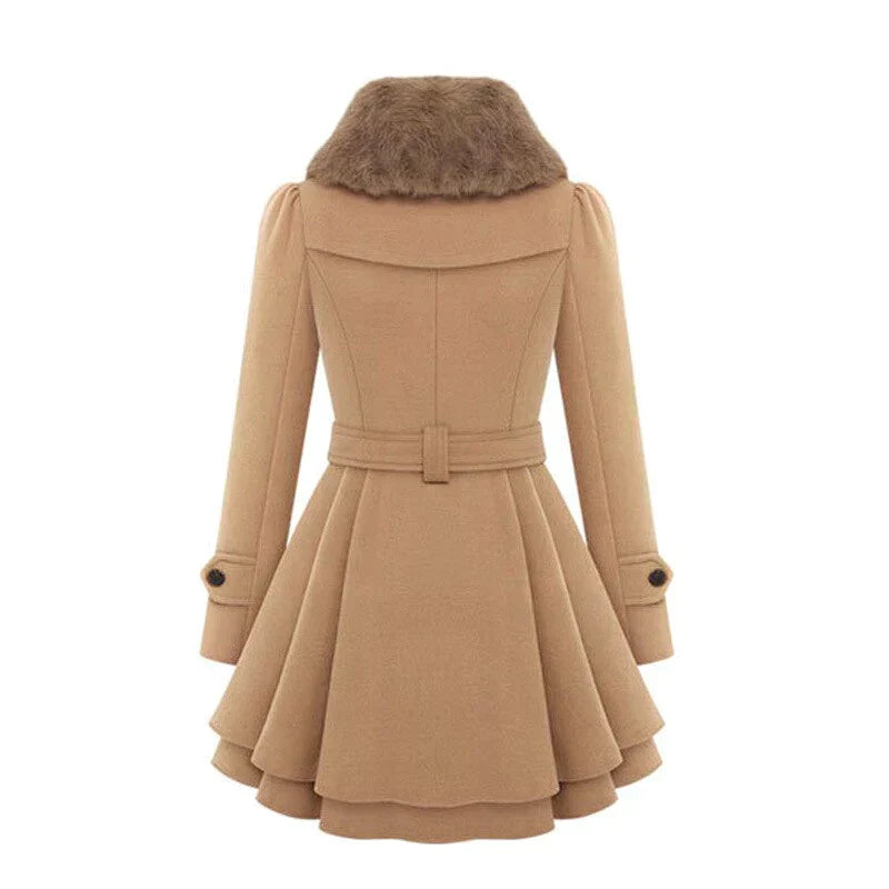 Yena | Sikkes trench coat s veganskim krznom